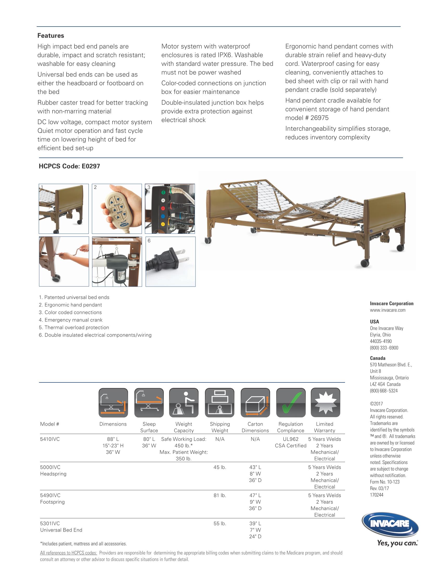 Los Angeles Invacare full electric hospital bed
